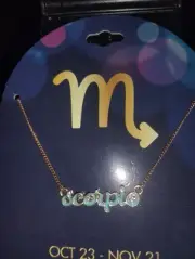 Astrology Sign ~ Scorpio Gold Necklace Perfect For Him Or Her/Birthday Gift!