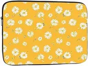 Laptop Sleeve Bag 15.4 15.6 Inch,Little Wild Flowers Small Floral Yellow Protective Polyester Computer Cases Laptop Cover Briefcase Bag Tablet Travel Cover
