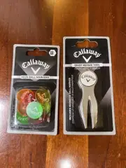Callaway Divot Repair Tool with Magnetic Ball Marker and Neon Ball Markers New