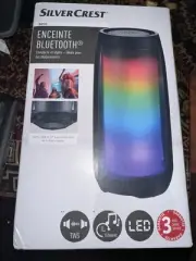 SILVER CREST Basic ENCEINTE BLUETOOTH Portable LED Colored Loud Speaker Sealed
