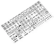 HALLMERS 119 Cooktop Oven Grill Symbols Decal Control Panel Labels (Black Print Clear Adhesive) Replacement Stove Sticker Gas Grill Induction Hob Burner Knob Switch Dial
