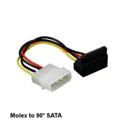 Kentek 6 inch Molex 4Pin to SATA Right-Angled 90D Power Cable for PC Mac HDD MB
