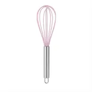 Manual Stainless Steel Handle Silicone Multi-Purpose Egg Beater Cake Cream Whisk Handheld Mixer Baking Tool (Purple, 10 Inches)