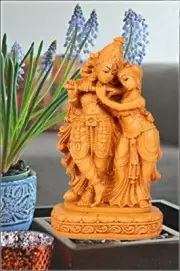 Handicrafts Polyresin Goddess Radha Lord Krishna Idol (Pack of 1)