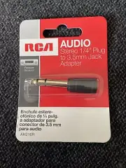 RCA 1/4 In. Plug to 3.5mm Jack Adapter Audio Adapter AH216R New Bin 1