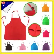 Children Kids Apron Pocket Adjustable Plain Chefs Kitchen Cook Craft Art Smock