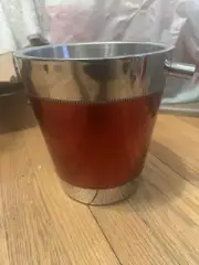 Cynthia Rowley Red And Silver Decorative Ice Bucket