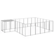 Dog Kennel 12.1m² Steel Large Outdoor Pet Cage Fence Run Pen House Enclosure