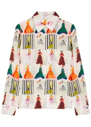 Alice + Olivia Willa Printed Silk Shirt - Multicoloured - S (UK8-10 / S) S (UK8-10 / S)