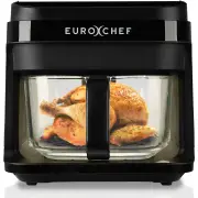 EUROCHEF 6.5L Air Fryer, Electric Digital Airfryer with Glass Container, Black