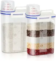 TBMax Cereal Container Oatmeal Dispenser - 2Pack, Rice Storage Bin with Airti...