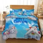Blue Snowman Nice Hat 3D Printing Duvet Quilt Doona Covers Pillow Case Christmas