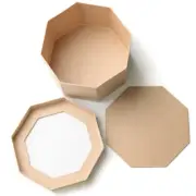 Set of 4 Paper Mache Picture Frame 8-1/2" Octagon Boxes