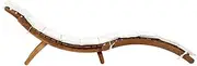 Camping Sunloungers Reclining Patio ChairsSun Lounger with Cream Cushions Solid Wood Acacia**