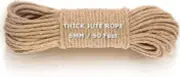 Jute String Rope 6mm x 50 Feet, Heavy Duty and Thick Twine Rope for Crafts