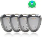VISOOP Smart Tracker Tag, 4-Pack Item Tracker Works with Apple Find My(iOS only), MFi Certified, Key Finder, Item Locator, Bluetooth Luggage Tracker for Bags, Keys, Wallets IP65 Waterproof(4-Pack)