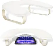 Arm Rest for Nails Tech, U-Shaped Manicure Nail Arm Rest Stand Upgraded 10° Inclined, Nail Armrest for Nail Tech Hand Rests with Aluminum Alloy Holder Non-Slip