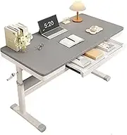Adjustable Height Computer Desk, Home Office Desk with Storage Drawers, Small Gaming Desk with Metal Frame, Study Table for Small Space, Living Room,B,120 * 60cm