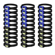 30 Pcs Led Headlight Flashlight for Adults Kids Outdoor Flashlight Headlights with Adjustable Headband Waterproof blue black