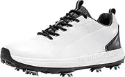 [PENXZT] Golf Shoes for Mens with Spikes Outdoor Waterproof Golf Sneakers Comfortable Lightweight,A,12