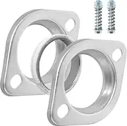 PALOZO 3" Exhaust Collector Flange and Donut Gasket Kit, 2 Bolt 3 inch/76mm Collector Manifold Flange Donut Manifold Gasket with Exhaust Manifold Bolts and Nuts Kit with Springs(2 Pcs Flange)