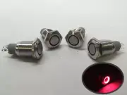 4 of Marine Boat SS304 Red LED Ultra Flush Light ON-OFF Push Switch Ring Button