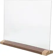 TOVINANNA Walnut Acrylic Sign Holder for Restaurant Office Easy Paper Insert Scratch and -resistant