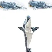 Shark Blanket Adult, Wearable Shark Blanket, Shark Blanket Hoodie Sleeping Bag, Shark Blanket Super Soft Cozy Flannel Hoodie (A, L)