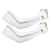 UV Sun Protection Cooling Arm Sleeves, UPF50 Arm Compression Sleeves 2white