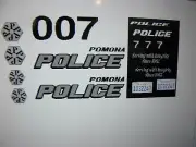 Pomona California Police Car Decals 1:43