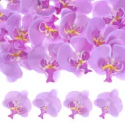 20Pcs Silk Faux Artificial Orchid Flower Heads Petals Decor 2.76", Light Purple