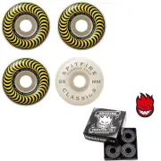 Spitfire Skateboard Wheels F4 Classics 99A Yellow 55mm With Spitfire Bearings