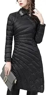 [Generic] Womens Winter Puffer Coat Warm Windproof White Duck Down Elegant Slim Coats