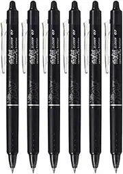 Pilot FriXion Ball Clicker Retractable Erasable Gel Pen, Fine Point, 0.7mm, Black Ink, 6 Count