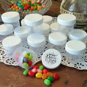 12 Storage Jars 1oz Pot Crystals Beads Jewelry RC Hobby Parts White Cap USA 2tbl