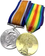 [Generic] Replica WW1 British War Medal and Victory Medal, British WW1 Full Size Replica, WW1 Medals