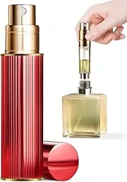 ASADAYS Perfume Atomizer, Refillable, 10ml, Portable Travel Spray Bottle, Leak Proof, Mini Size, Perfume Atomiser, Bottom, Cologne Dispenser for Men and Women (RA 10ml Red)