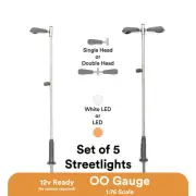 5 Pack OO/HO Yard Lights for Model Railway Adjustable LED Platform Lights