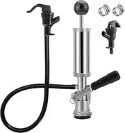 4" Beer Tap Keg Tap Pump - American D System Beer Keg Pump for US Sankey Keg, Party Hand Pump Picnic Tap with 2 Beer Faucet & Beer Hose, Kegerator Pump Draft Beer Faucet Beer Dispenser for Home Bar