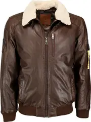 Top Gun Rafel, leather jacket , color: Brown , size: 50