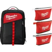 Milwaukee Tool Backpack 14" Tool Storage w/ Pockets Heavy Duty w/ Utility Pouch