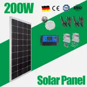 200W Solar Panel Kit 12V Mono 200 Watt Caravan Camping Power Battery Charging AU