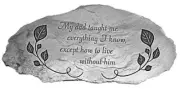 My Dad Taught Me Memorial Garden Stone, 10-inches by 5-inches, Silver