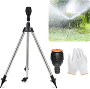 Rotating Tripod Sprinkler, 360 Degree Rotating Tripod Water Sprinkler, Automatic Rotating Irrigation Watering Sprinklers, Tripod Sprinklers for Large Area, Yard, Lawn, Garden