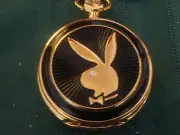 VERY RARE !! Vintage Playboy Bunny Pocket Watch Franklin Mint. Collectors item