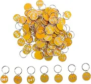 Ciieeo 100pcs Metal Number Plates Sauna Id Tags Key Ring Labels Storage Tags for Luggage Gyms