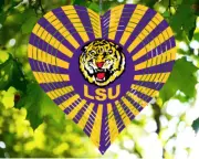 10" LSU Tigers Heart Shaped Hanging Wind Spinner Yard Decor Kinetic hrtws012