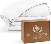 Pacific Coast Down Comforters Queen Size, 100% Cotton Duvet Insert, Extra Fluffy White Comforter, Ultra-Soft, Breathable, All Season Hotel Luxury Bedding Comforters, 8 Corner & Center Loops (90"x90")