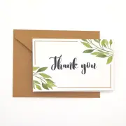 25x Thank You Cards Card Stock Paper 10x6.5CM Wedding Foldable Saying Shop Note