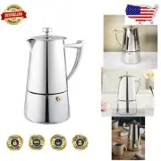 Roma Stovetop Espresso Maker: 4-Cup Stainless Steel Moka Pot, Induction Ready